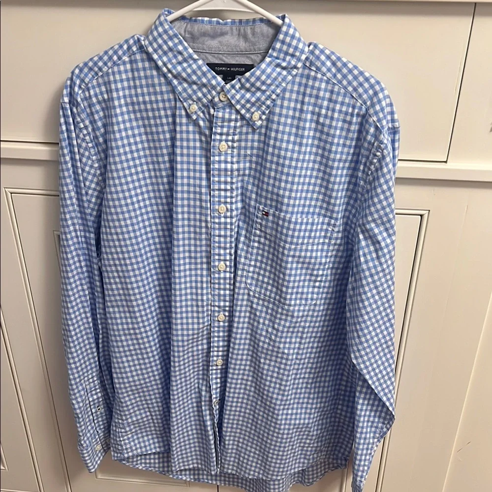 Tommy Hilfiger Blue Casual Button Down Shirt - Picture 1 of 5